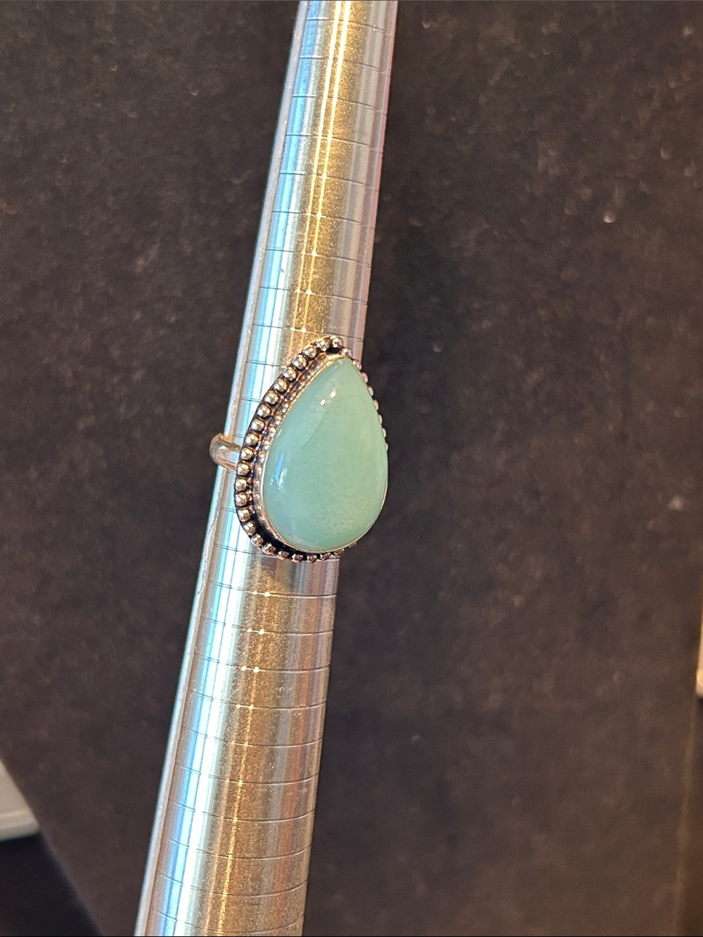 Cabochon Sterling Teardrop Ring